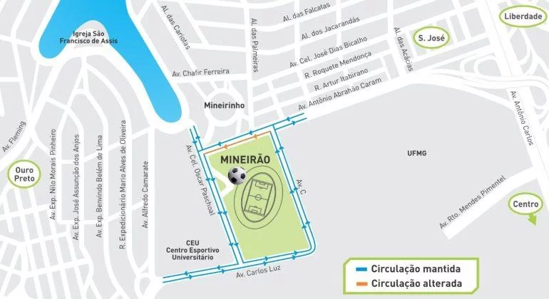 Operação de Trânsito e Transporte para jogo Atlético x Palmeiras