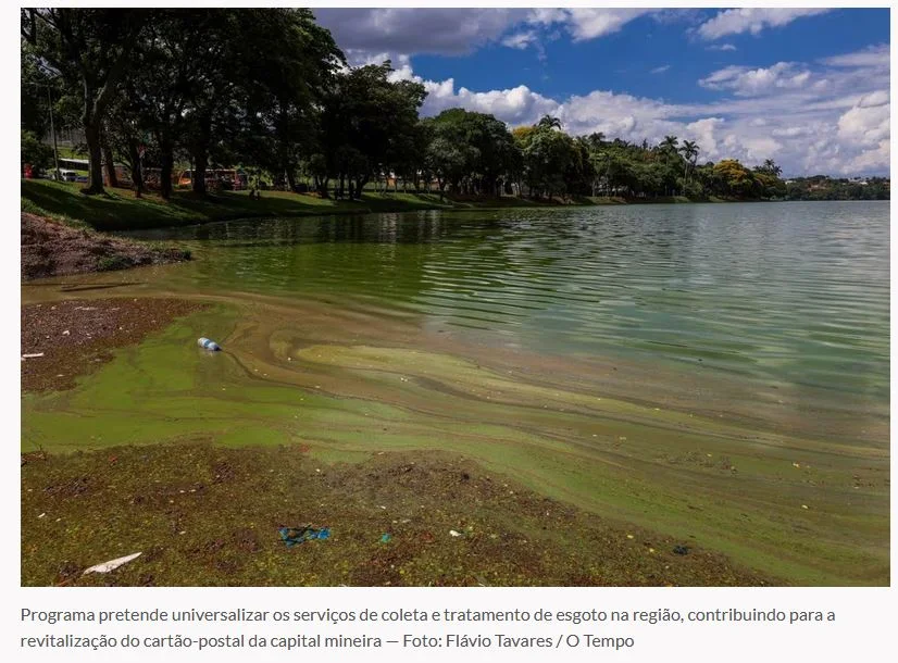 Lagoa da Pampulha 30% das obras para contenção de esgoto estão concluídas