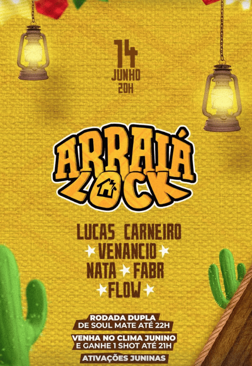 Arraia Major Lock. Vai sê um dia danado de bom, cheinho de gente bunita, daquele jeitim que só festa junina sabe tê!