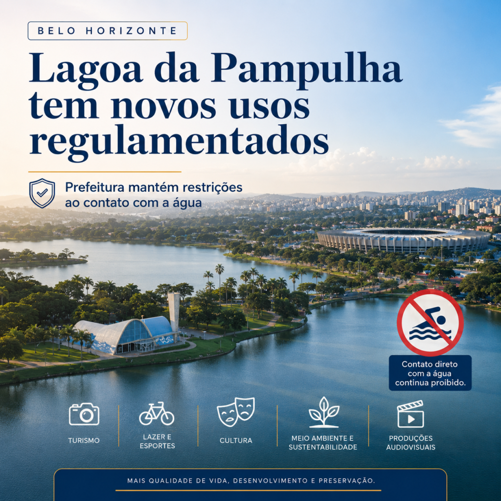 Prefeitura de Belo Horizonte regulamenta novos usos da Lagoa da Pampulha e mantém restrições ao contato com a água
